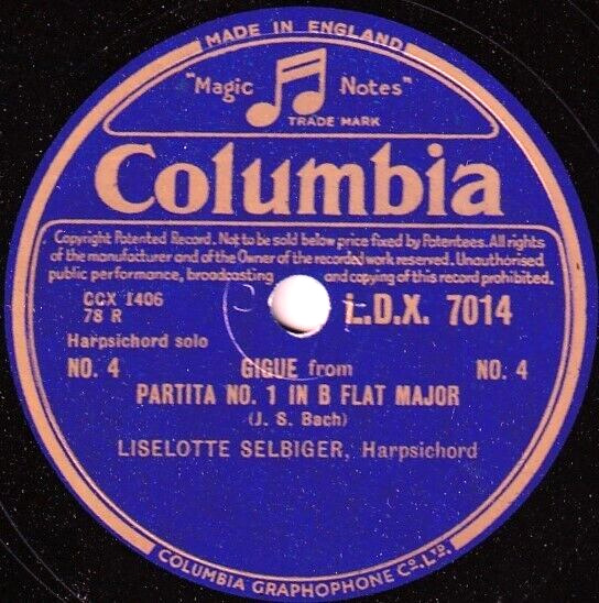 Selbiger Bach (Chromatic Fantasia  Fugue; etc)) Col LDX 7014-5 (2) NM(-)