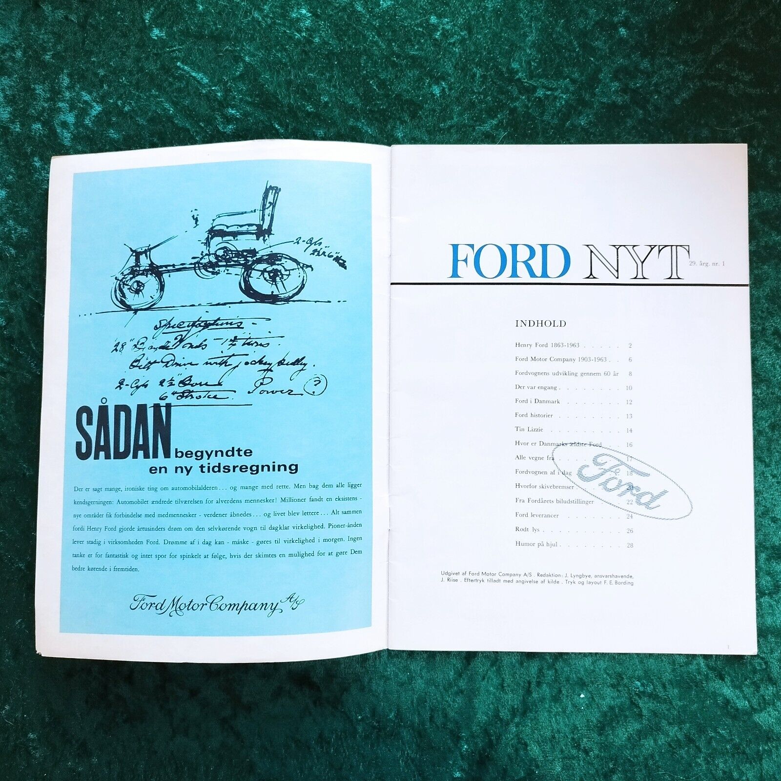 Danish magazine celebrating 100th Ann of Henry Ford's Birth 1863-1963