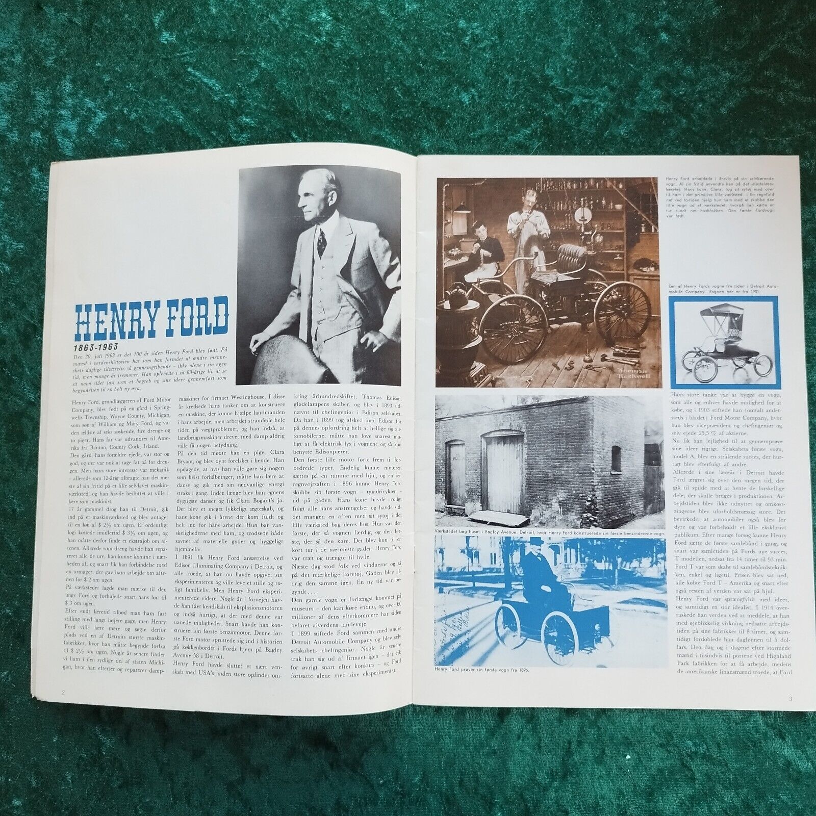 Danish magazine celebrating 100th Ann of Henry Ford's Birth 1863-1963