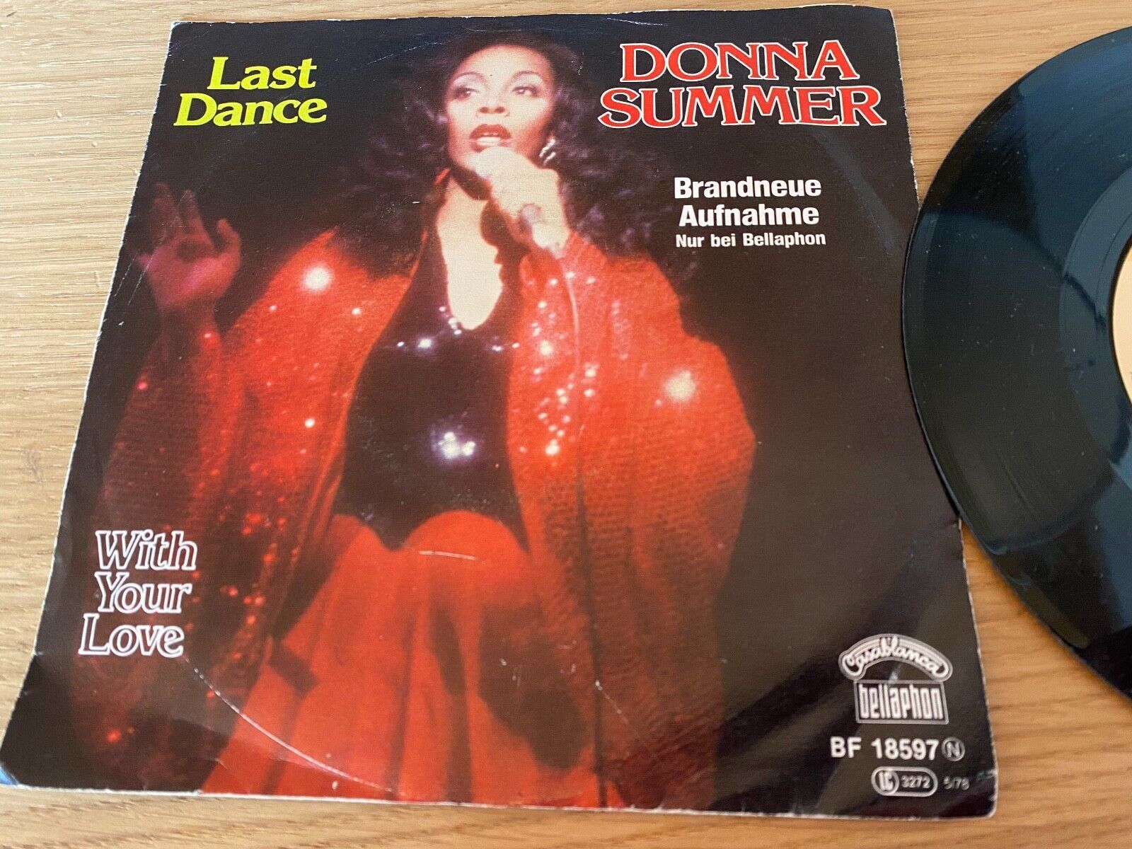 DONNA SUMMER "LAST DANCE/WITH YOUR LOVE" 1978 WEST GERMAN CASABLANCA BELLAPHON 7