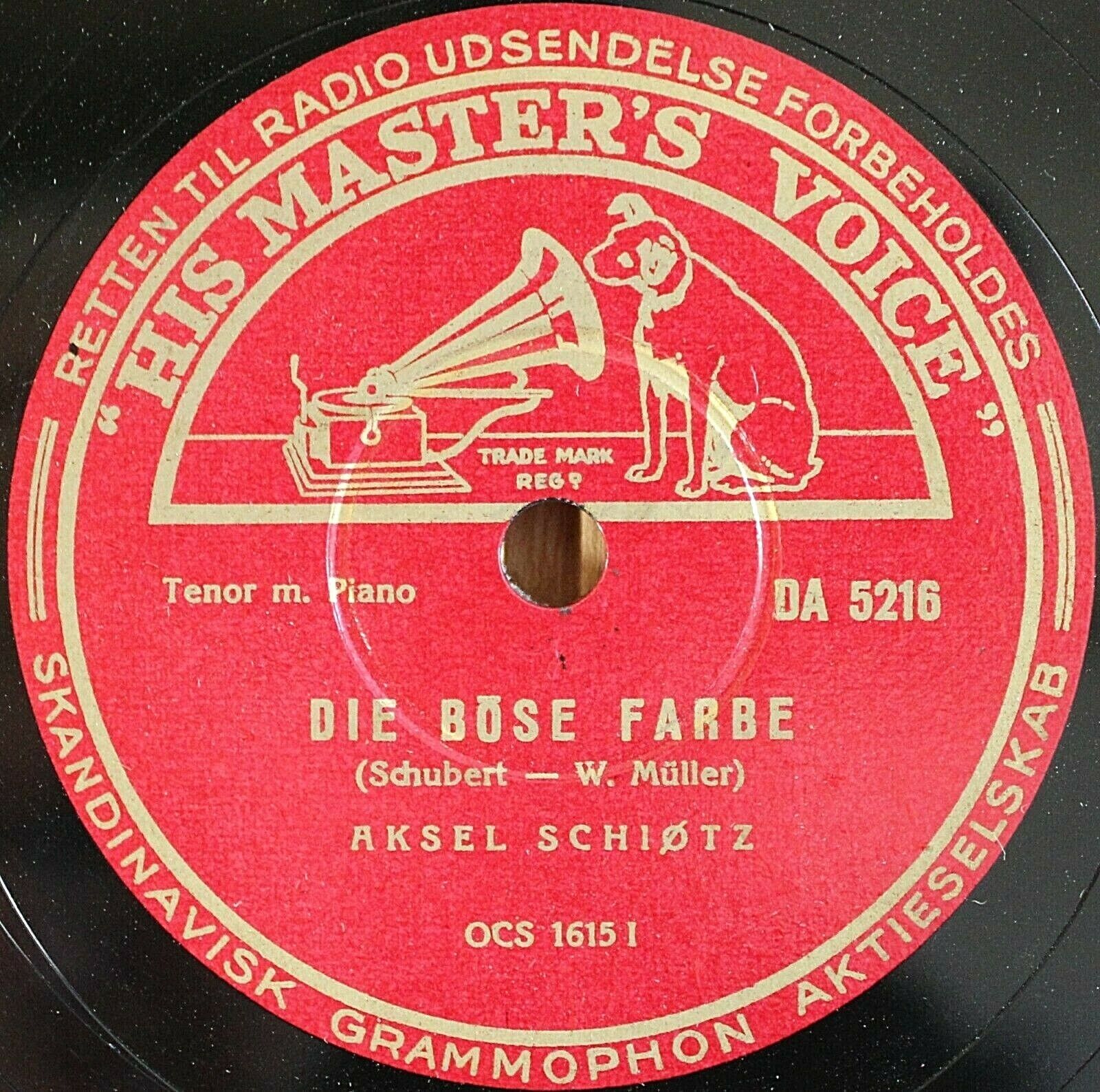 Schiøtz Schubert (Die böse Farbe; Eifersucht und Stolz) DA 5216 not from set