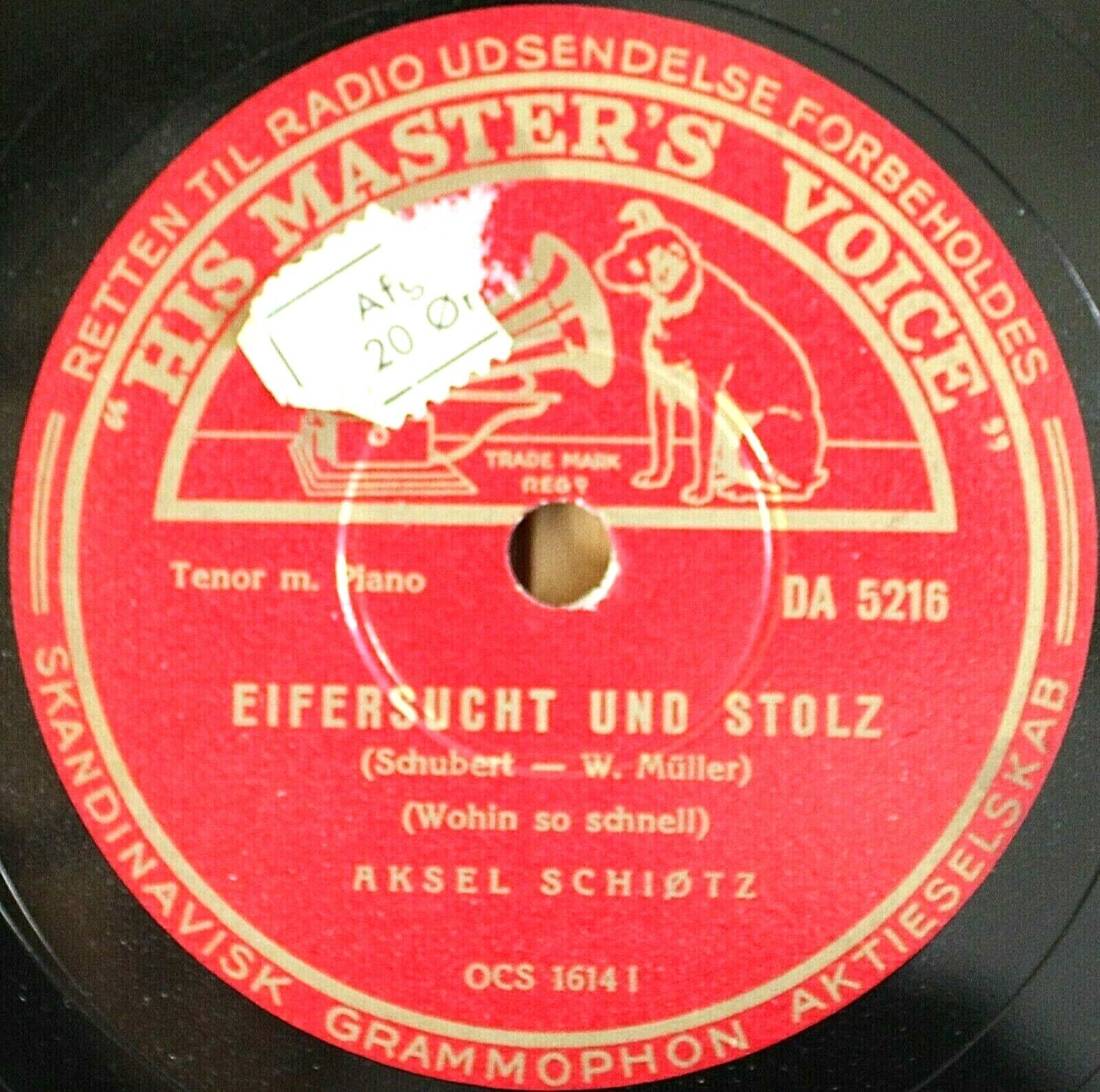 Schiøtz Schubert (Die böse Farbe; Eifersucht und Stolz) DA 5216 not from set