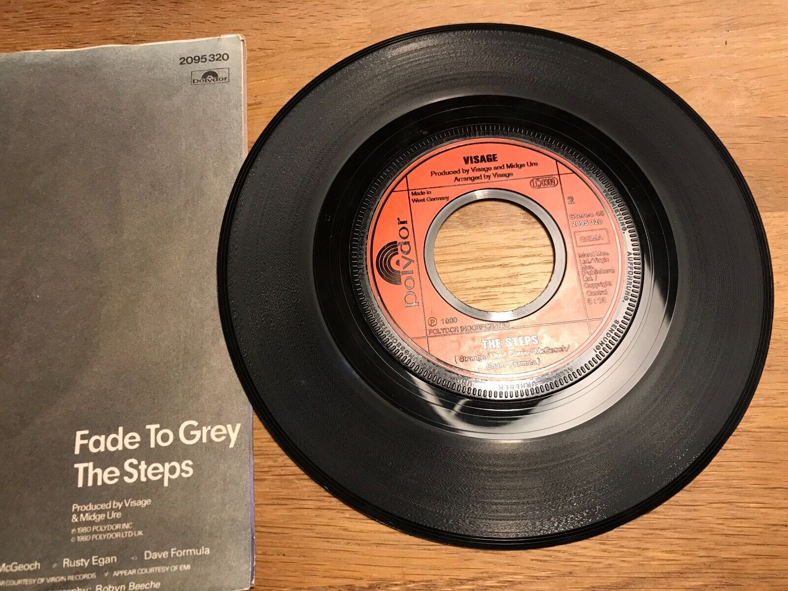 VISAGE  MIDGE URE "FADE TO GREY / THE STEPS" 1980 POLYDOR RECORDS WEST GERMANY*