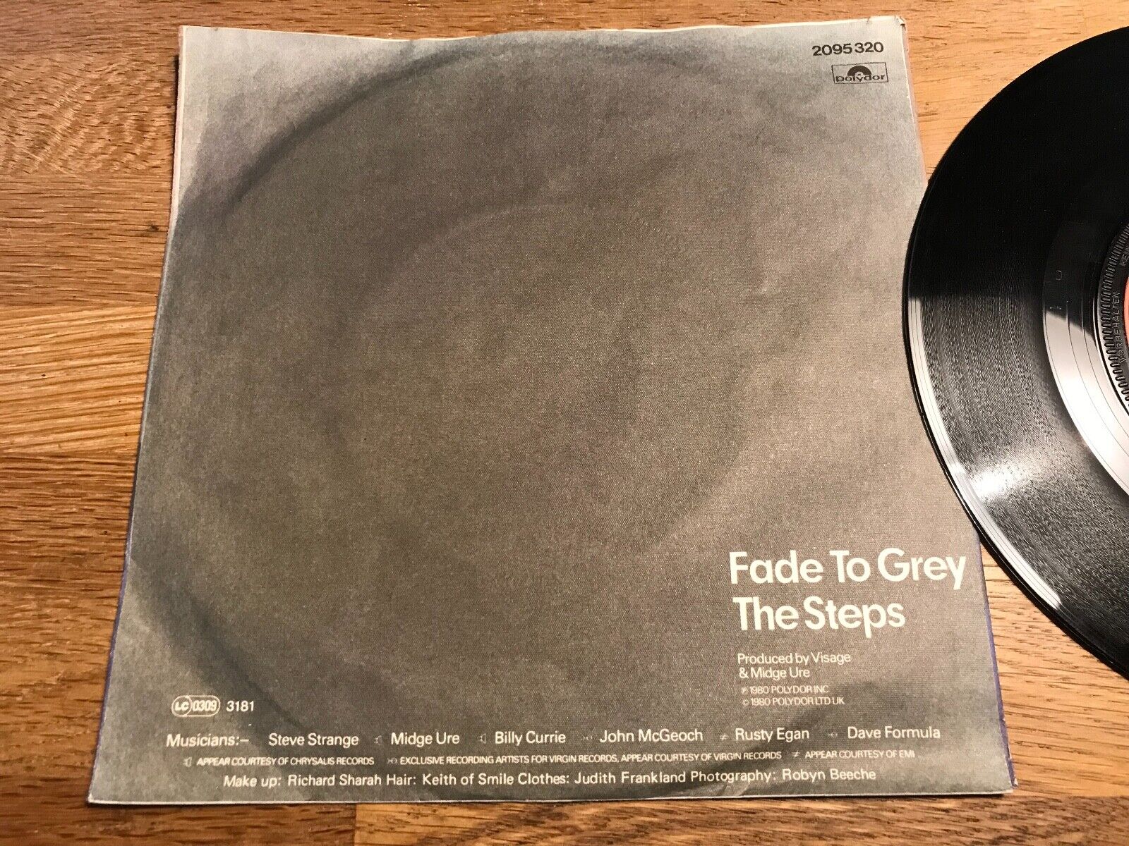 VISAGE  MIDGE URE "FADE TO GREY / THE STEPS" 1980 POLYDOR RECORDS WEST GERMANY*