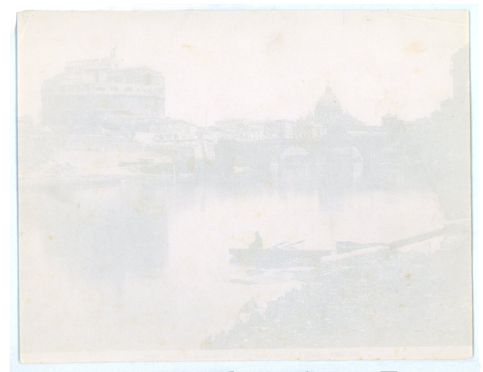 Vintage albumen print 1870-1880 / Italy /244 ROME – Castel S Angelo/ 20x25 cm