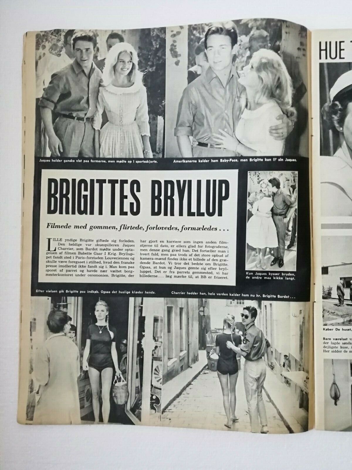 Danish magazine"Billed Bladet" no 261959Brigitte Bardot and Jacques Charrier