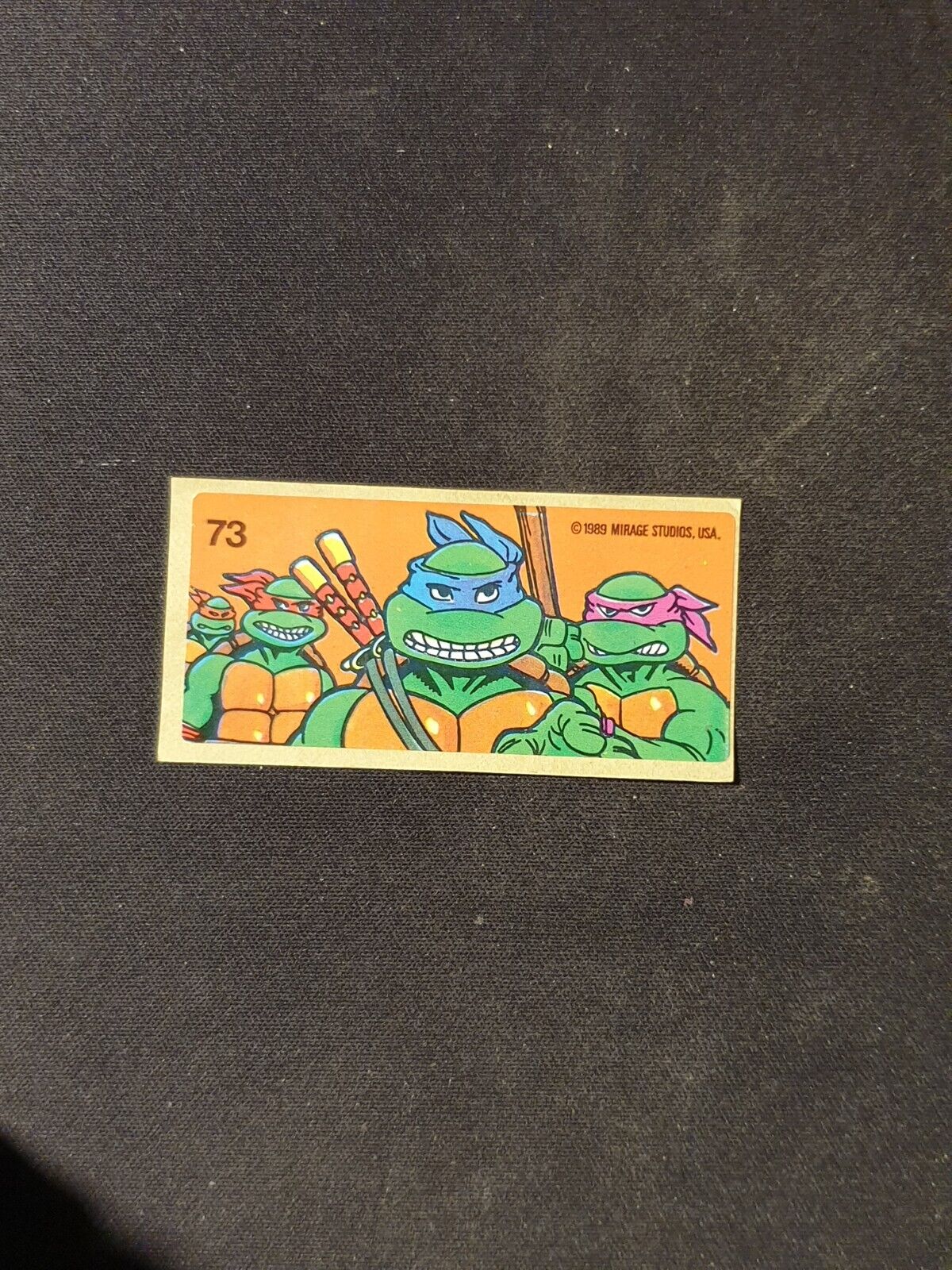 1989 TEENAGE MUTANT NINJA TURTLES Mirage Studios BUBBLE GUM Sticker No 73