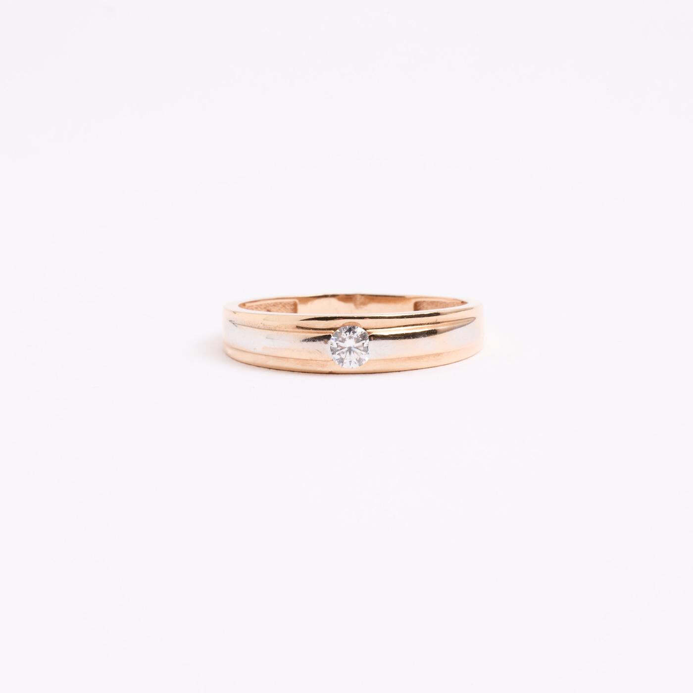 Ring with and zircon in 14K Rose gold size 6 | Real Genuine Gold