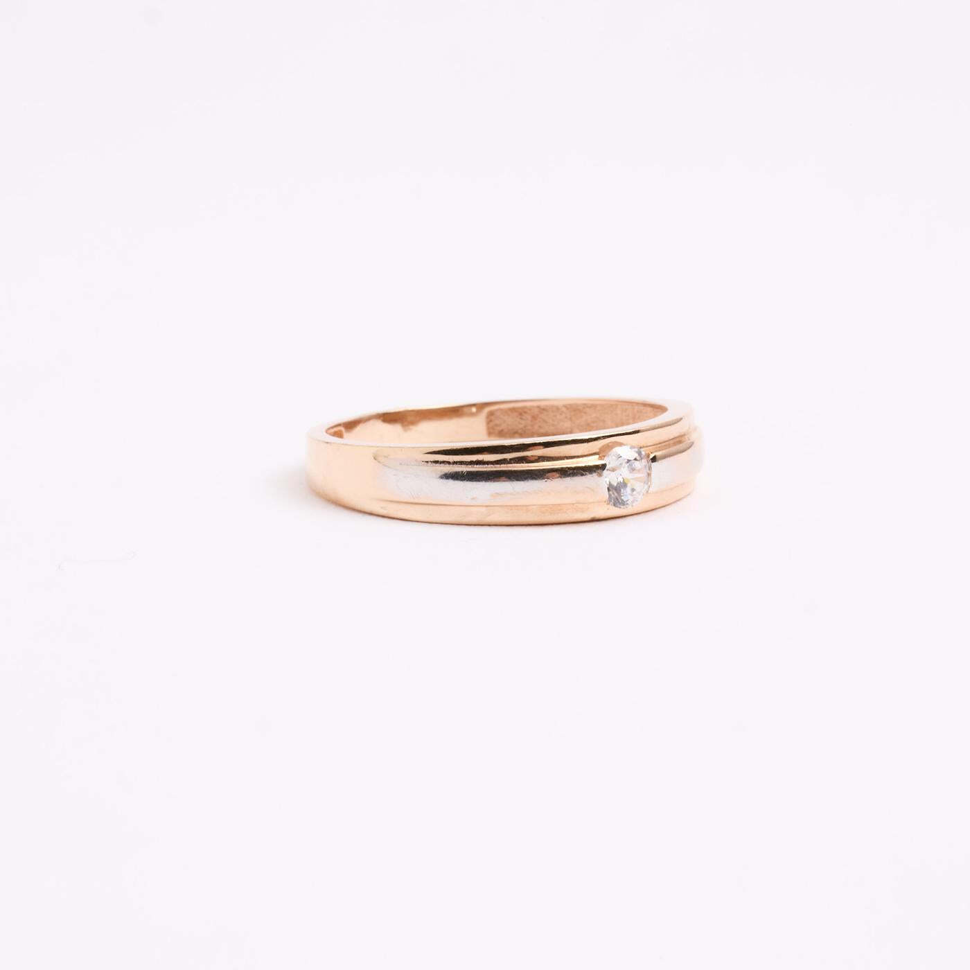 Ring with and zircon in 14K Rose gold size 6 | Real Genuine Gold