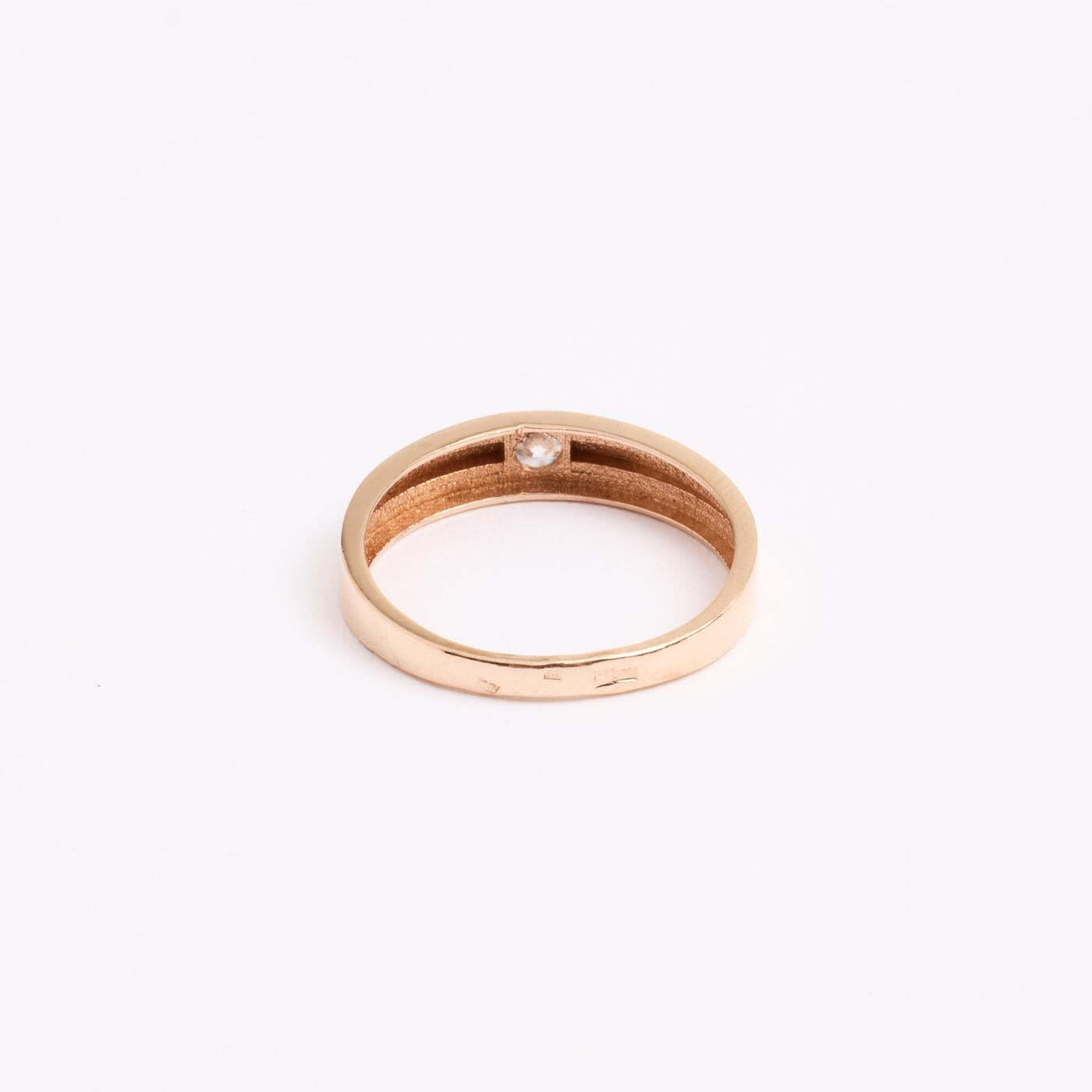 Ring with and zircon in 14K Rose gold size 6 | Real Genuine Gold