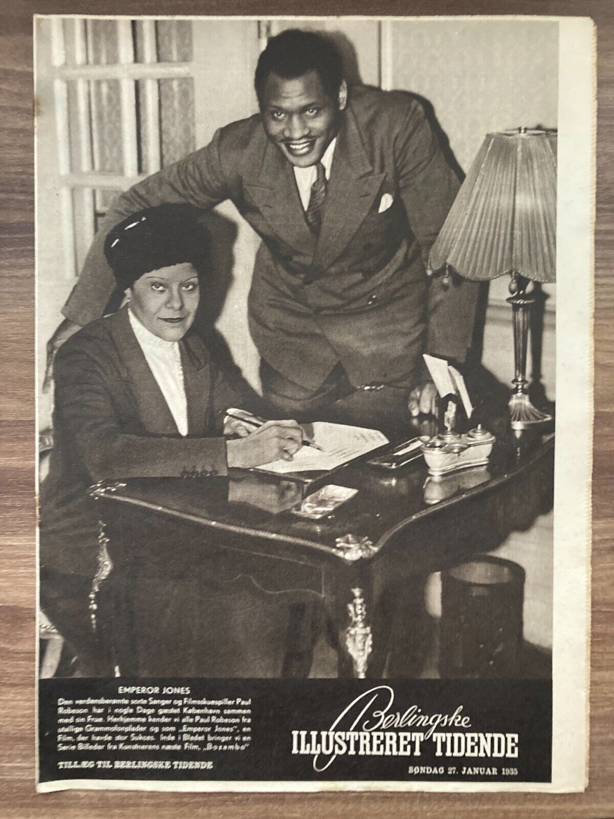 Paul Robeson Emperor Jones Copenhagen Danish Magazine 1935 "Berlingske IT"