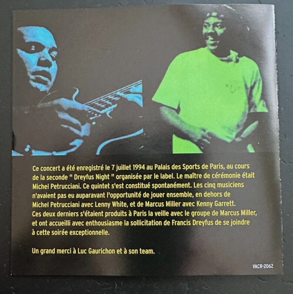 MARCUS MILLER / MICHEL PETRUCCIANI ''DREYFUS NIGHT IN PARIS'' -JAPAN CD - LIVE