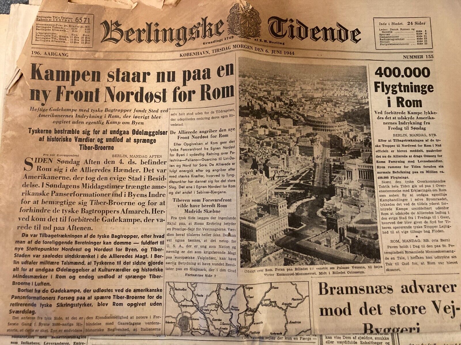 17x Pcs Danish WWII World War 2 Newspaper Lot - 1944 - Some D-Day Normandy News