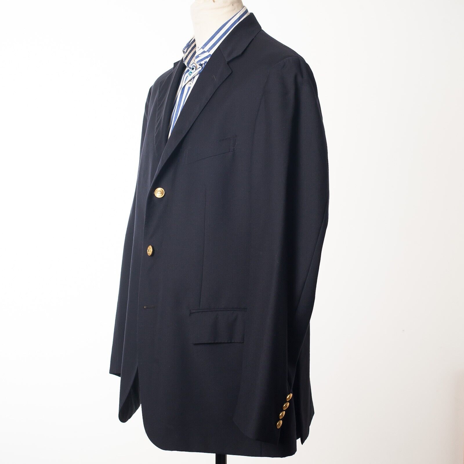 POLO RALPH LAUREN Boston Blue Wool Sport Coat Blazer Italy Made US46 EU56