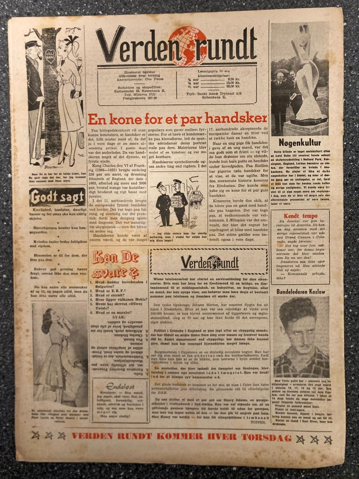 Marisa Amaros Don Marino Barretos Danish Magazine 1955 "Verden Rundt"