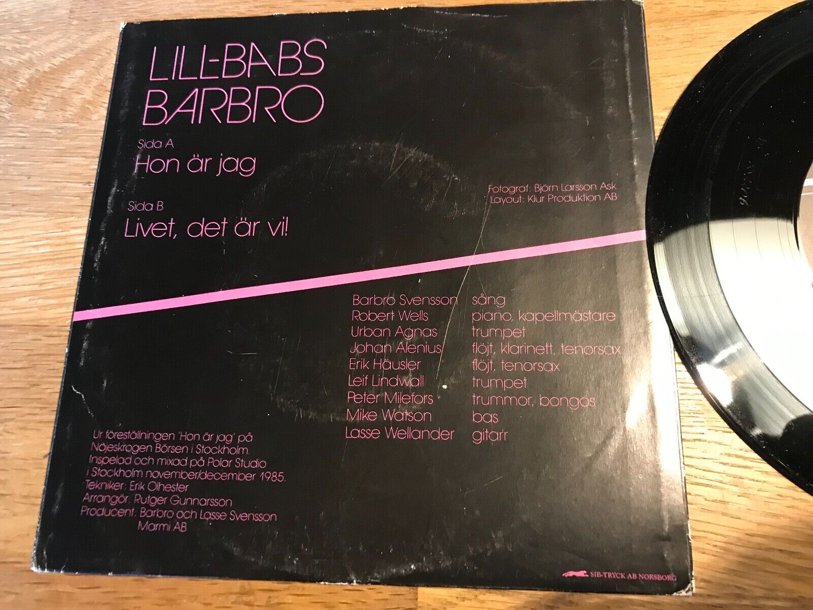 LILL-BABS "BARBRO / HON ÂR JAG" AUTOGRAPHED BY LILL-BABS 1985 BS RECORDS SWEDEN*