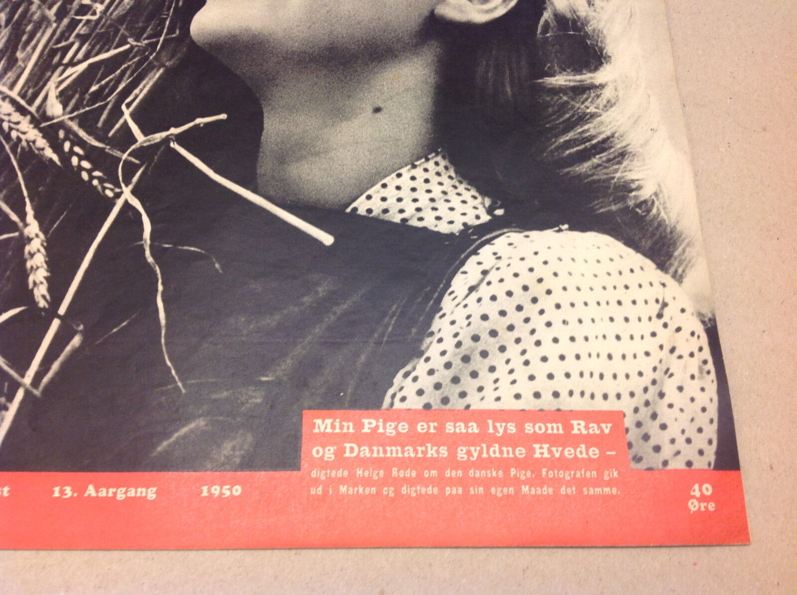 VIRGINIA MARTIN MODEL ON BACK COVER VINTAGE DANISH Magazine Billed-Bladet 1950