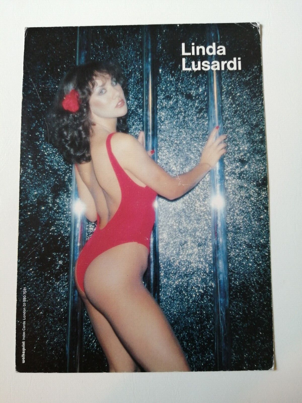 Vintage  English  model comp card from 1970s/1980sLinda Lusardi