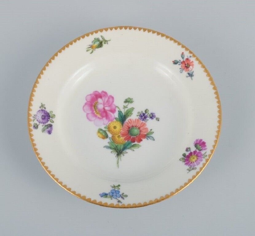 BG Bing  Grondahl Saxon flower Six cake plates decorated with flowers