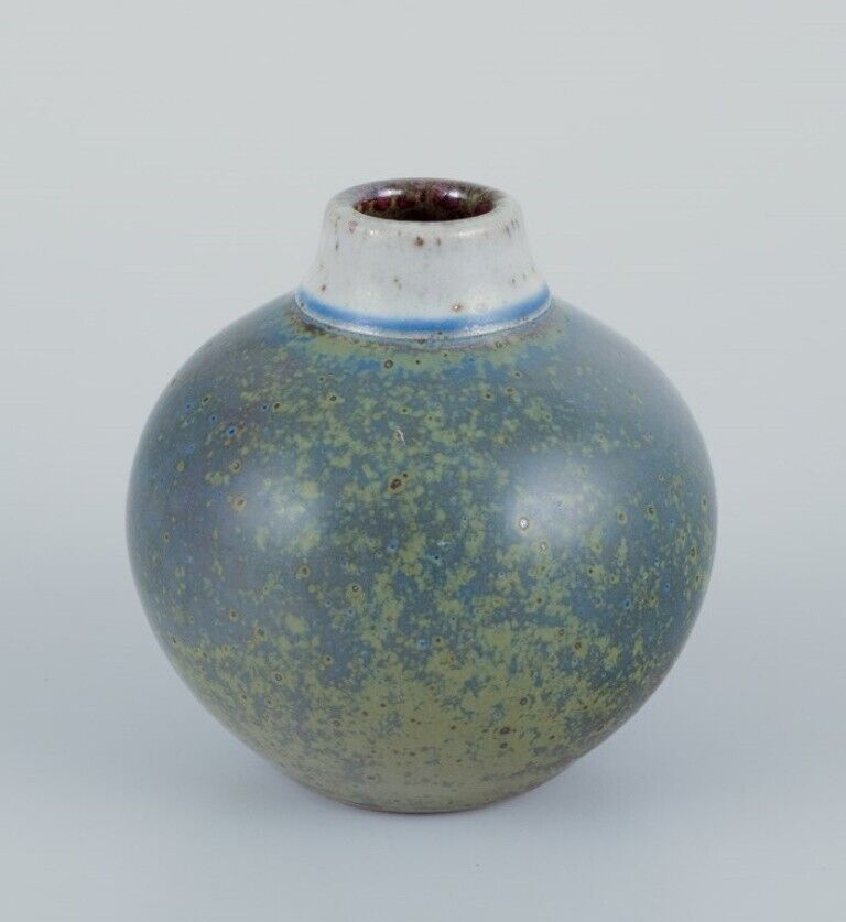 Elly Kuch and Wilhelm Kuch Unique ceramic vase  in green and blue tones