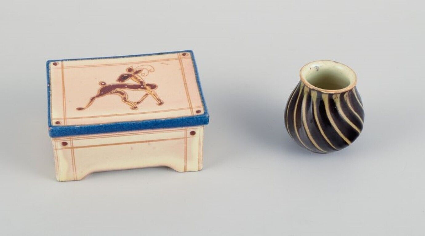 Kähler a miniature vase and a lidded container  in ceramic 1940s