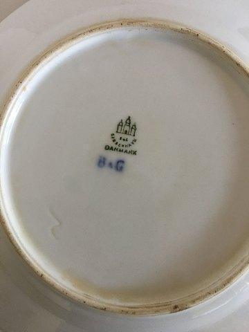 Bing  Grondahl Plate with Ship Motif and Gold Pattern