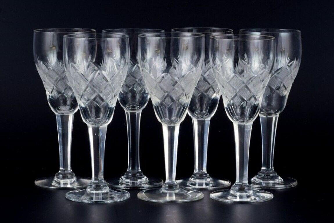 Wien Antik Lyngby Glas Denmark Set of seven clear port wine glasses