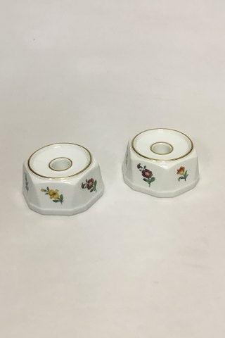 Bing  Grondahl Saxon Flower A pair of Candleholders No 504