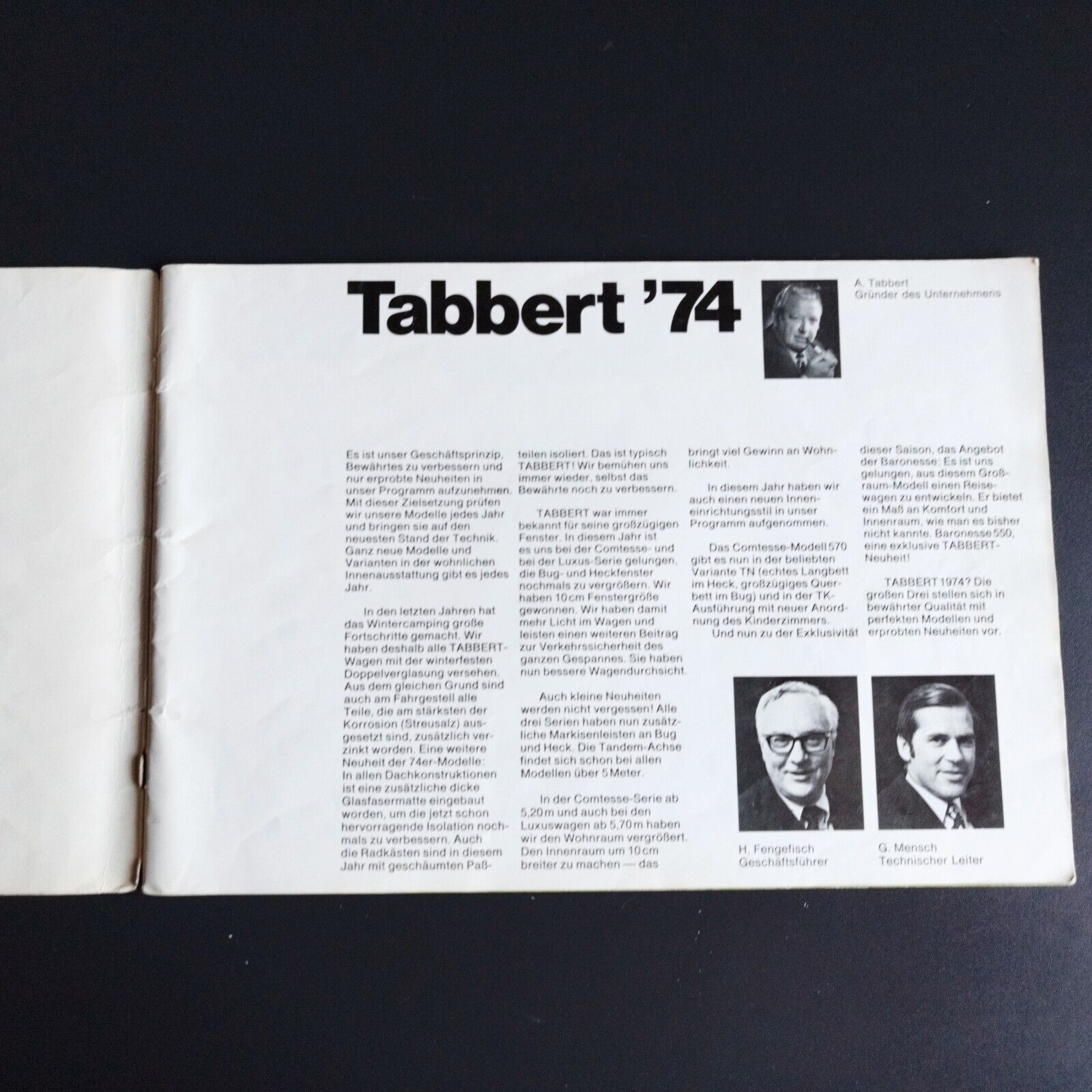 German TABBERT Caravan catalog from 1974