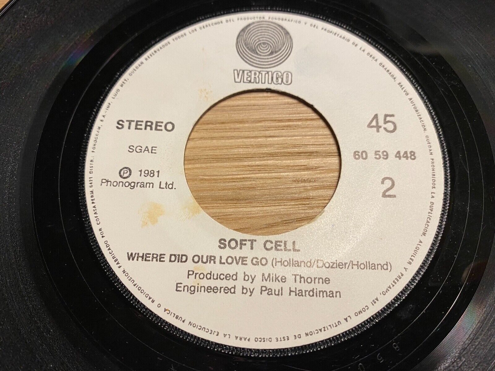 SOFT CELL"TAINTED LOVE / WHERE DID OUR LOVE GO"" 1981 SGAE VERTIGO RECORDS DISCO