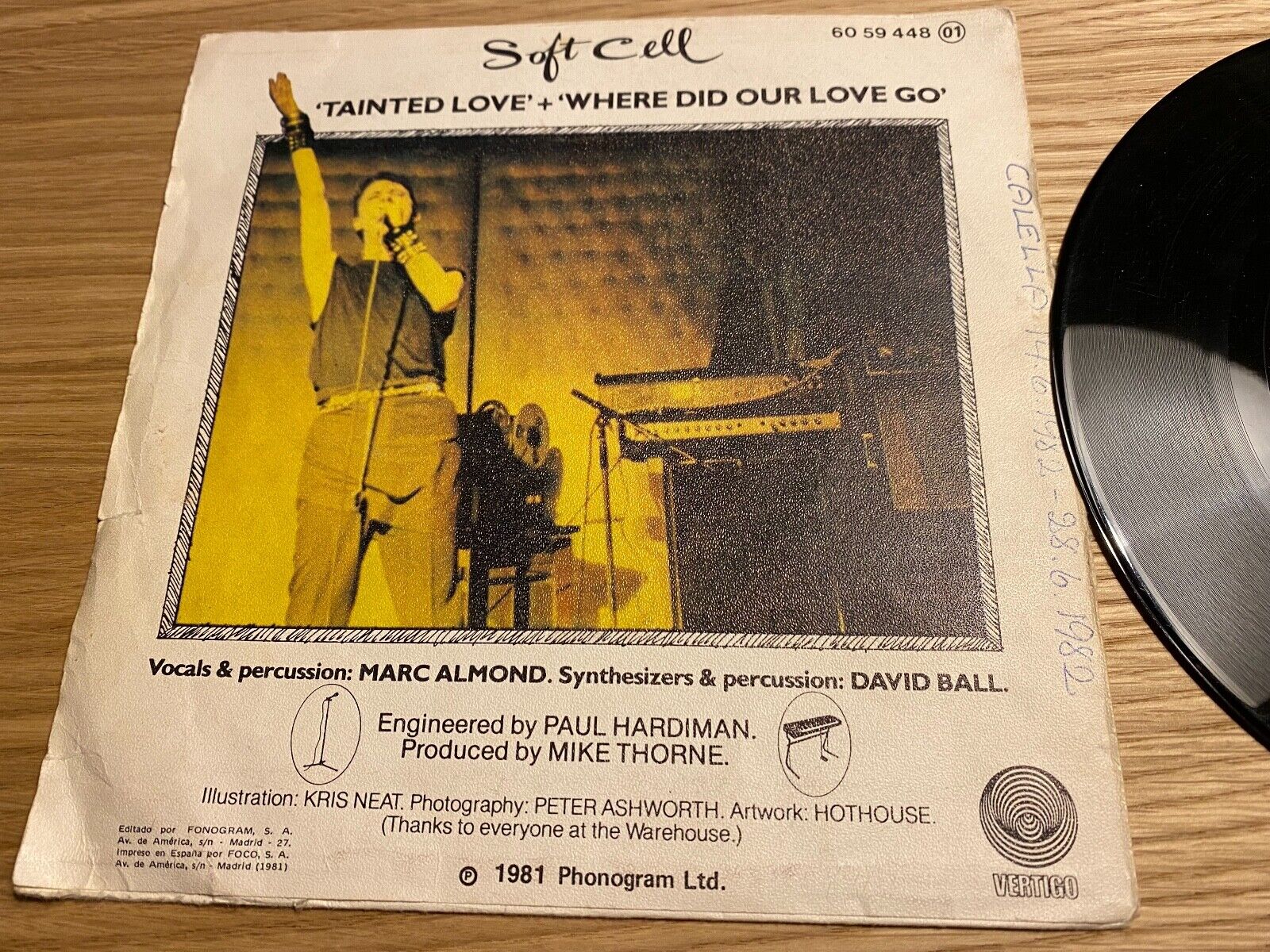 SOFT CELL"TAINTED LOVE / WHERE DID OUR LOVE GO"" 1981 SGAE VERTIGO RECORDS DISCO