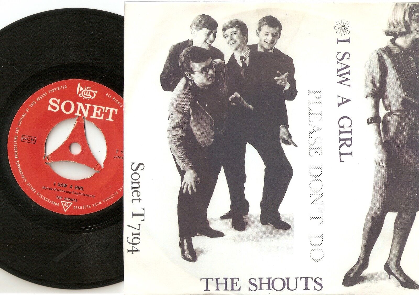 THE SHOUTS I SAW A GIRL  PLEASE DON`T DO DANISH 45 7" 1965 MOD FREAKBEAT   HEAR