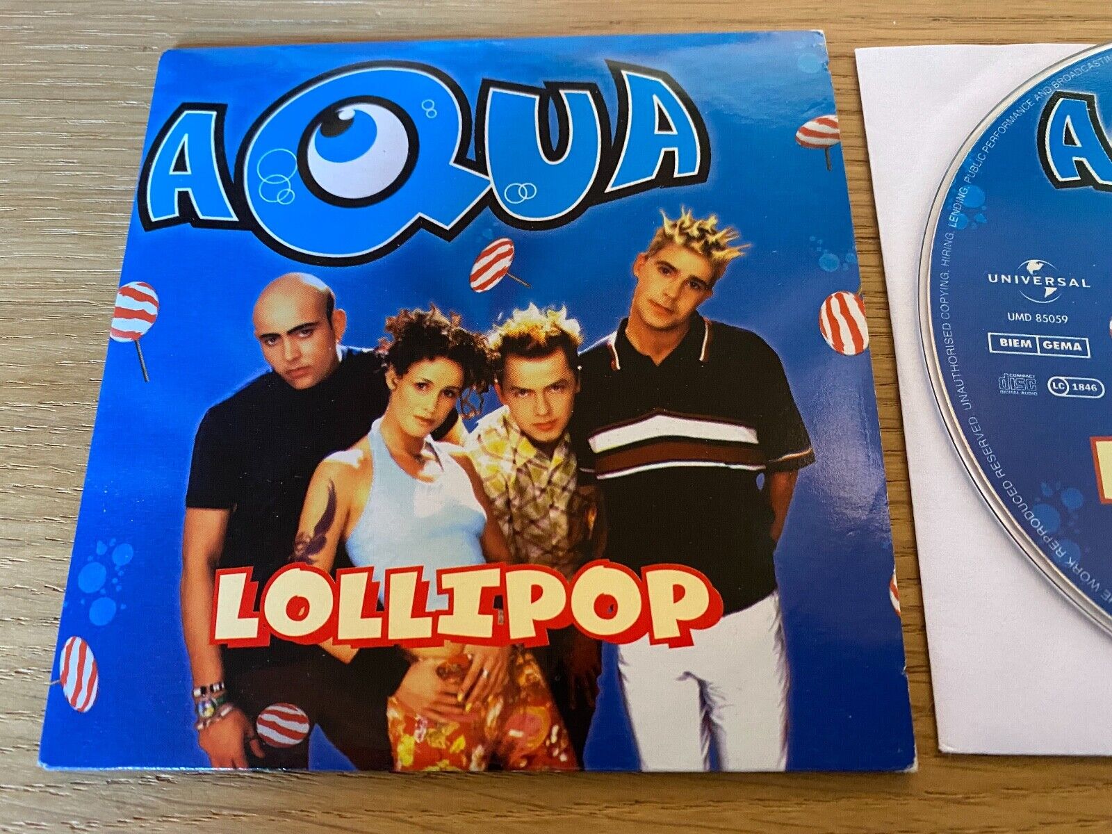 AQUA "LOLLIPOP" 2 REMIX 1998 CD SINGLE UNIVERSAL MUSIC SA MINI LP STYLE COVER*