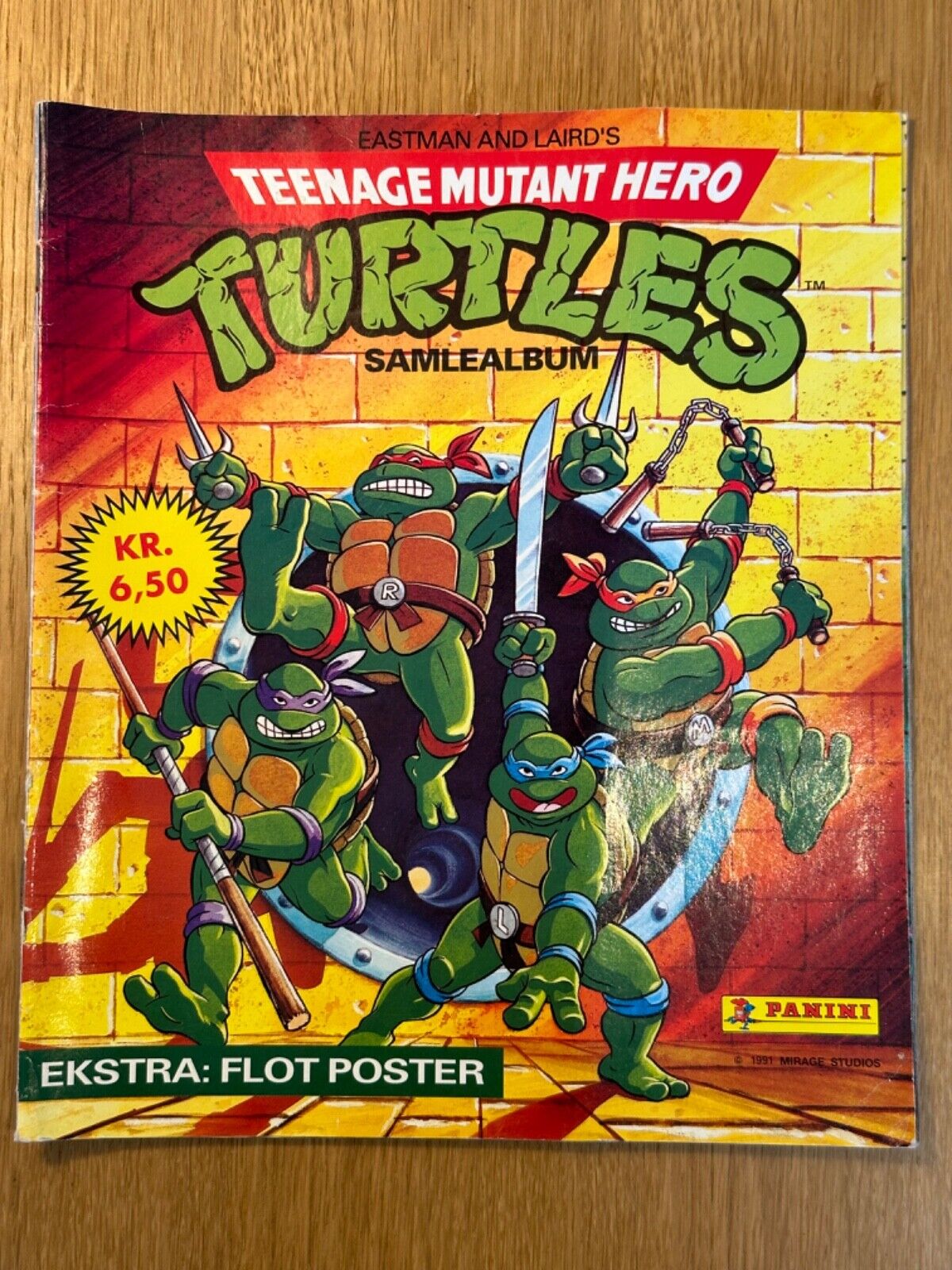 Panini 1991 Teenage Mutant Ninja Turtles sticker album - including poster