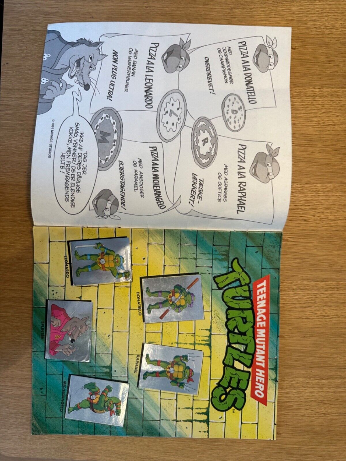 Panini 1991 Teenage Mutant Ninja Turtles sticker album - including poster