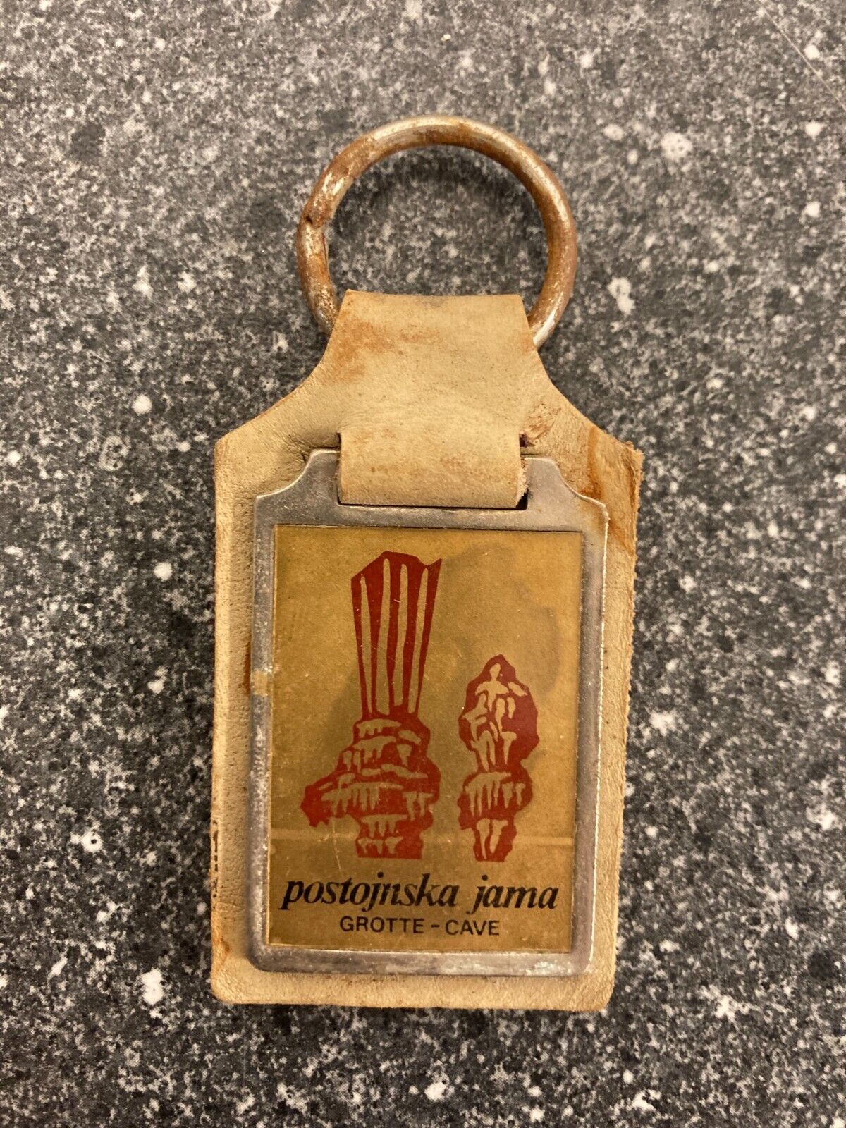 Vintage Postojnska Jama Metal Keychain - Postojna Cave Slovenia Souvenir