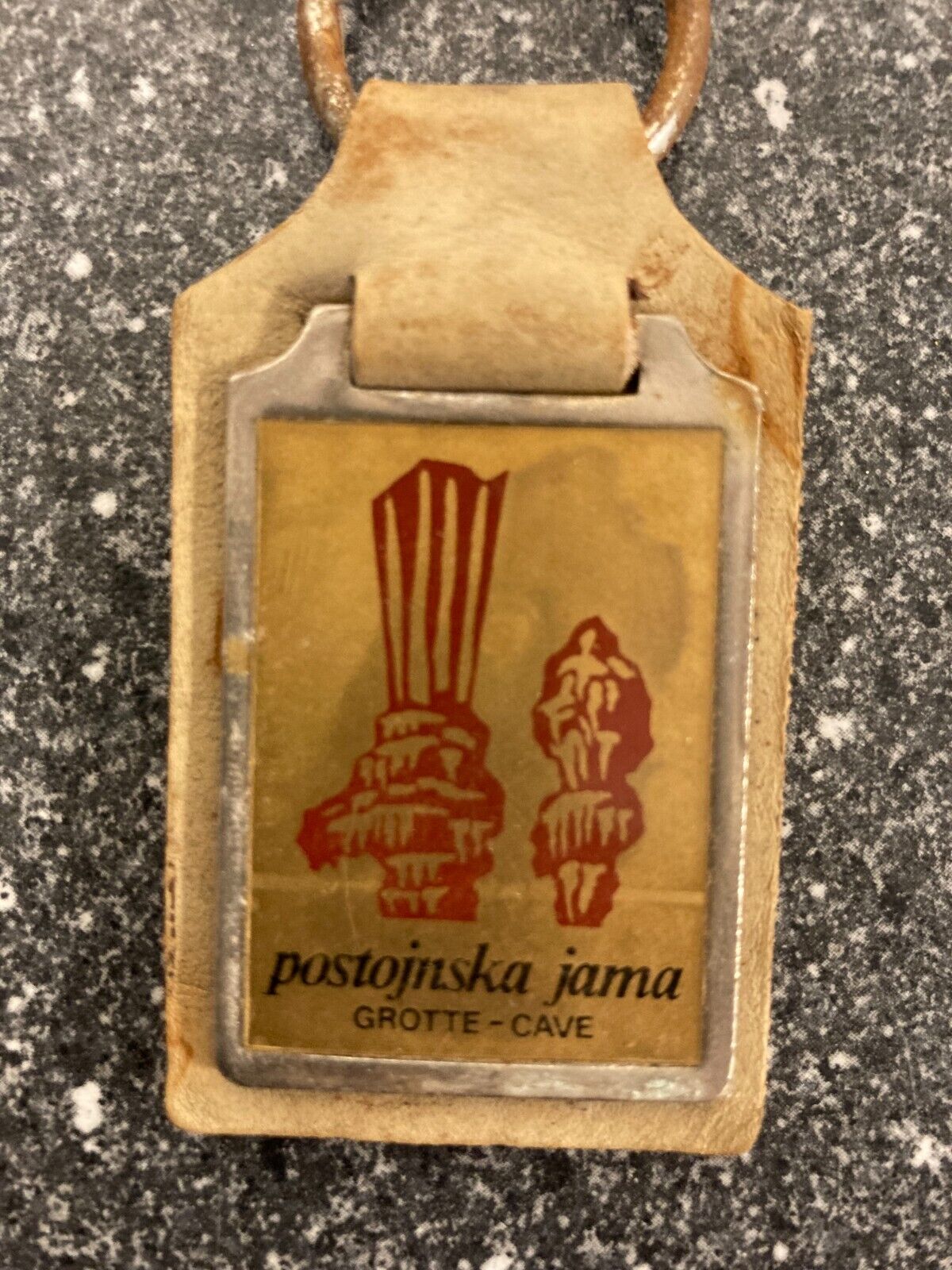 Vintage Postojnska Jama Metal Keychain - Postojna Cave Slovenia Souvenir