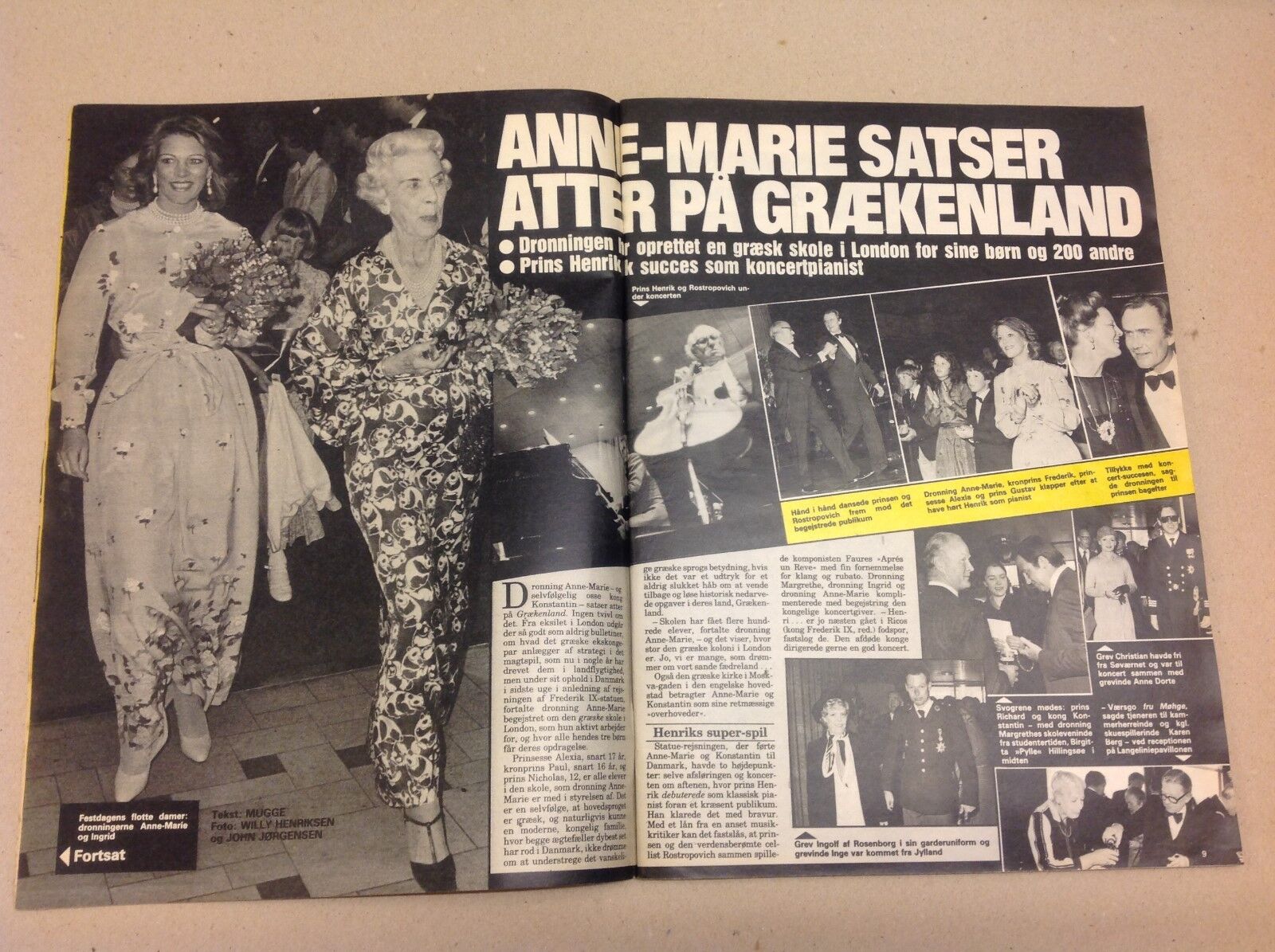 Queen Anne-Marie Greece Front Cover Vintage Danish Magazine 1982 "Se og Hoer"