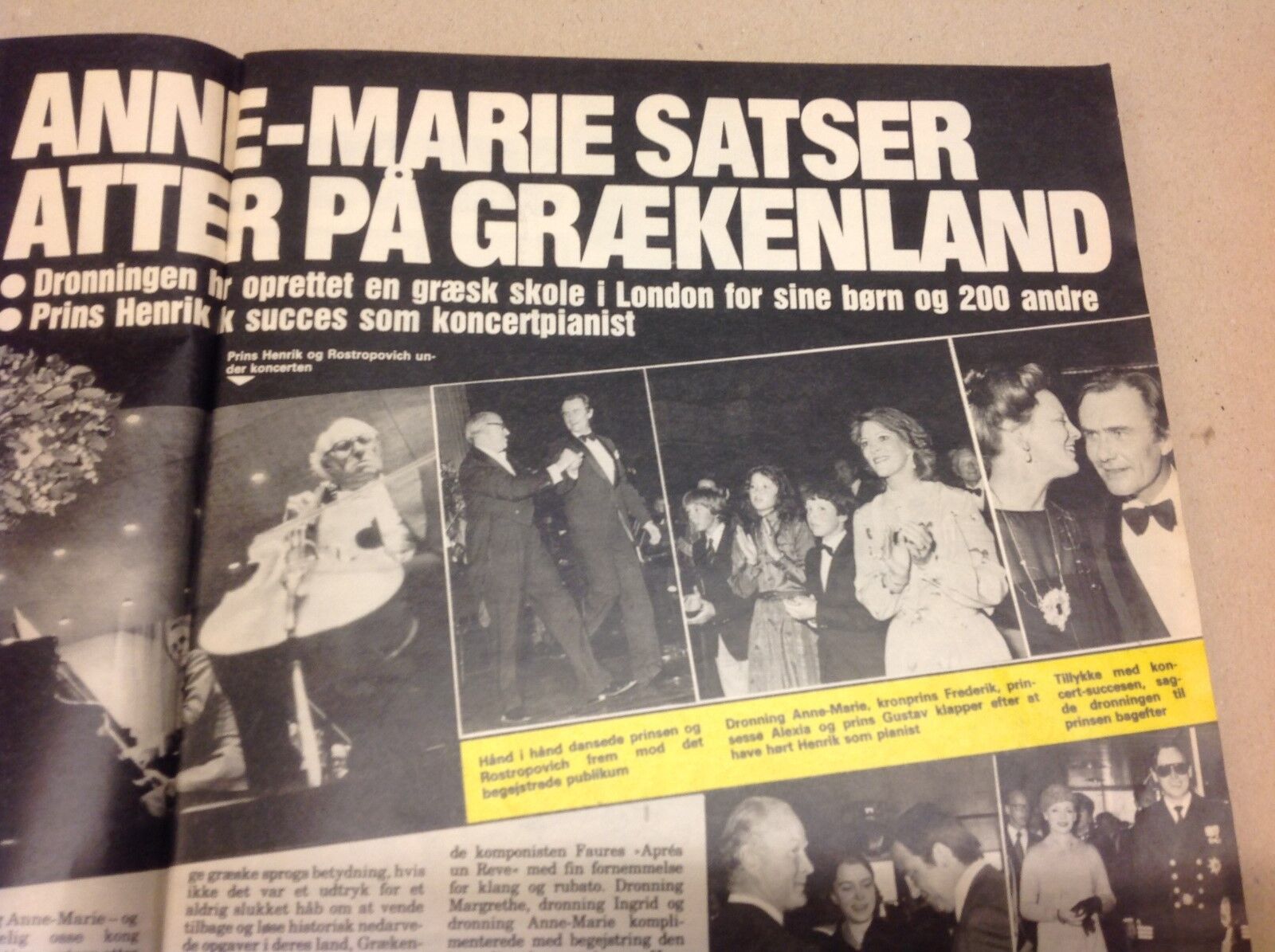 Queen Anne-Marie Greece Front Cover Vintage Danish Magazine 1982 "Se og Hoer"