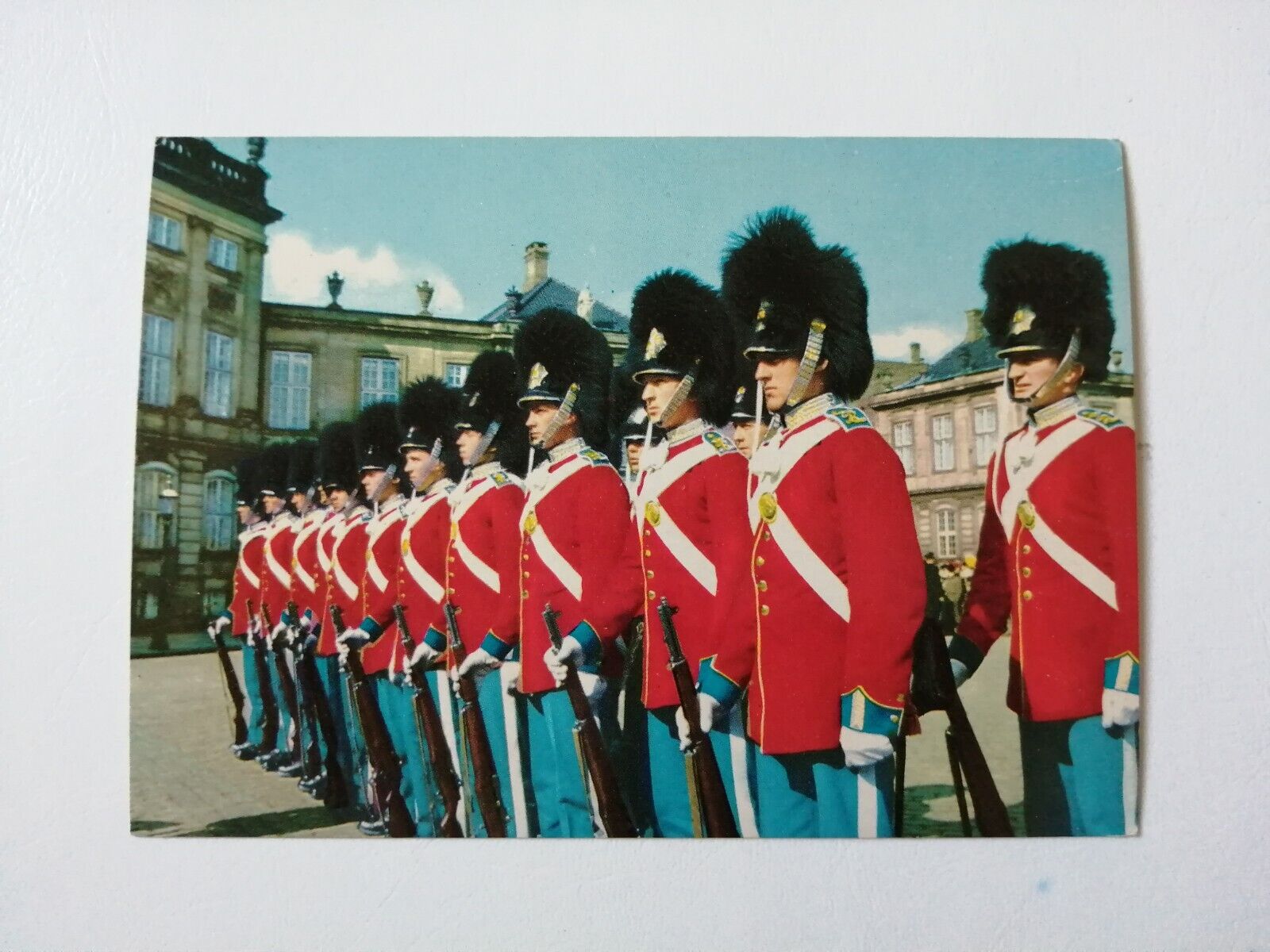 Vintage Danish postcardCopenhagenThe Royal Guard at Amalienborg Castle1970s