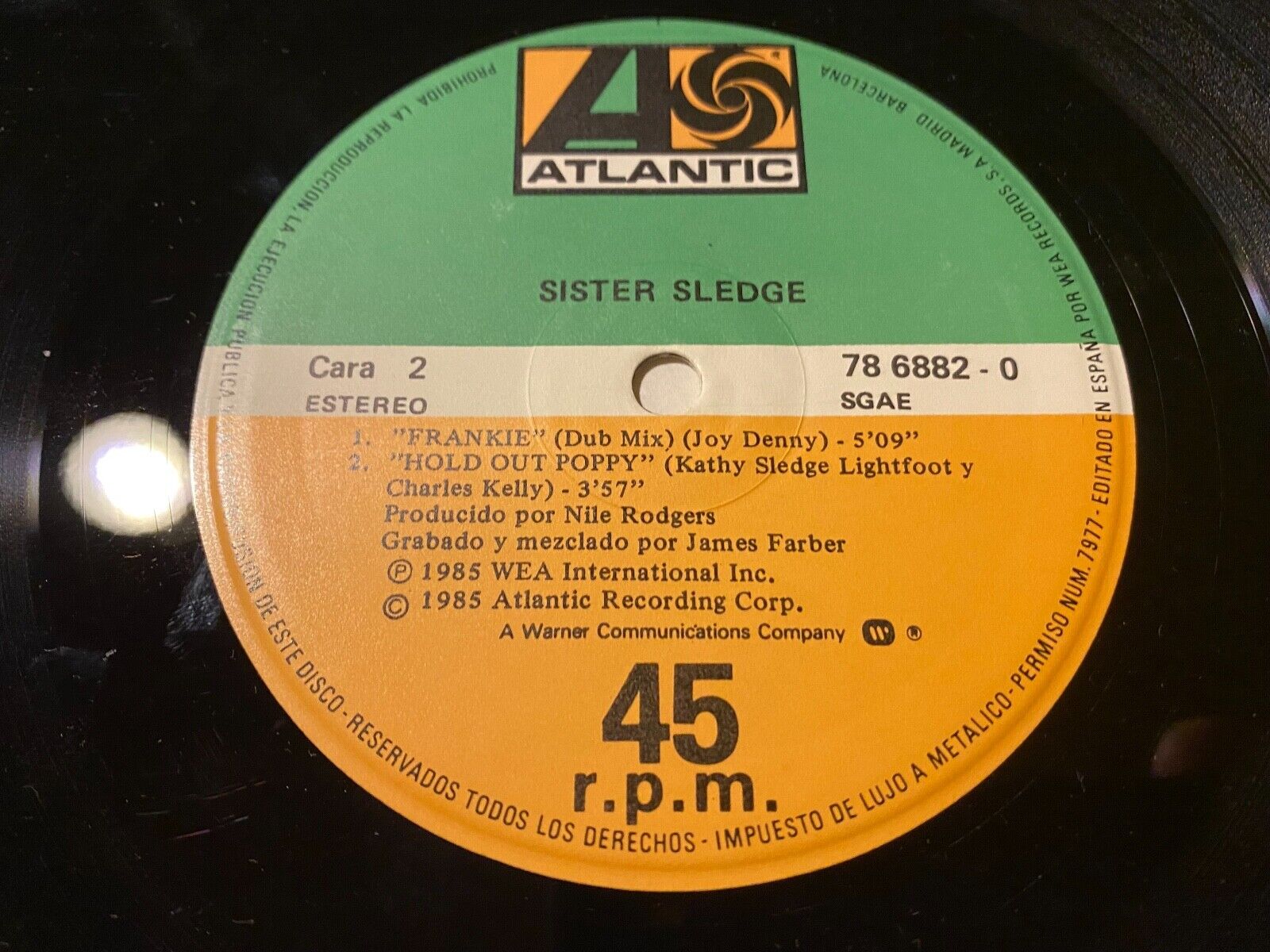 SISTER SLEDGE  "FRANKIE" CLUB MIX ATLANTIC RECORDS SPAIN 12" 1985 SGAE EXTENDED*