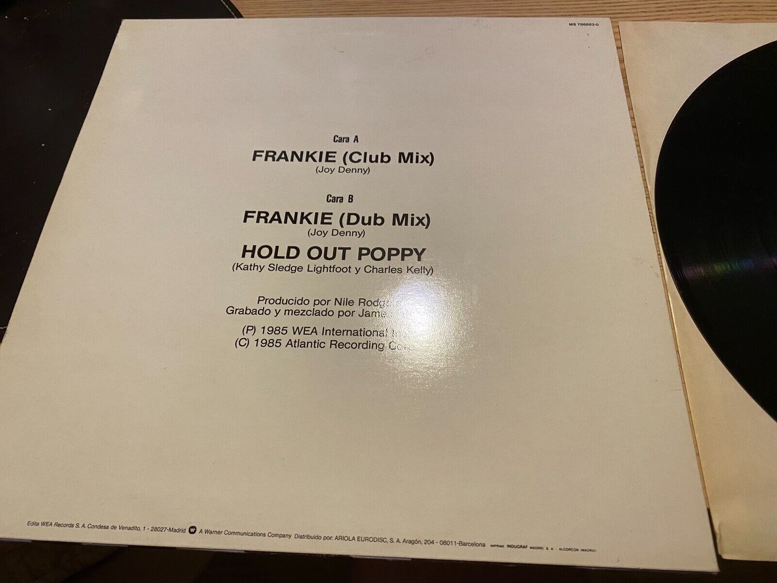 SISTER SLEDGE  "FRANKIE" CLUB MIX ATLANTIC RECORDS SPAIN 12" 1985 SGAE EXTENDED*