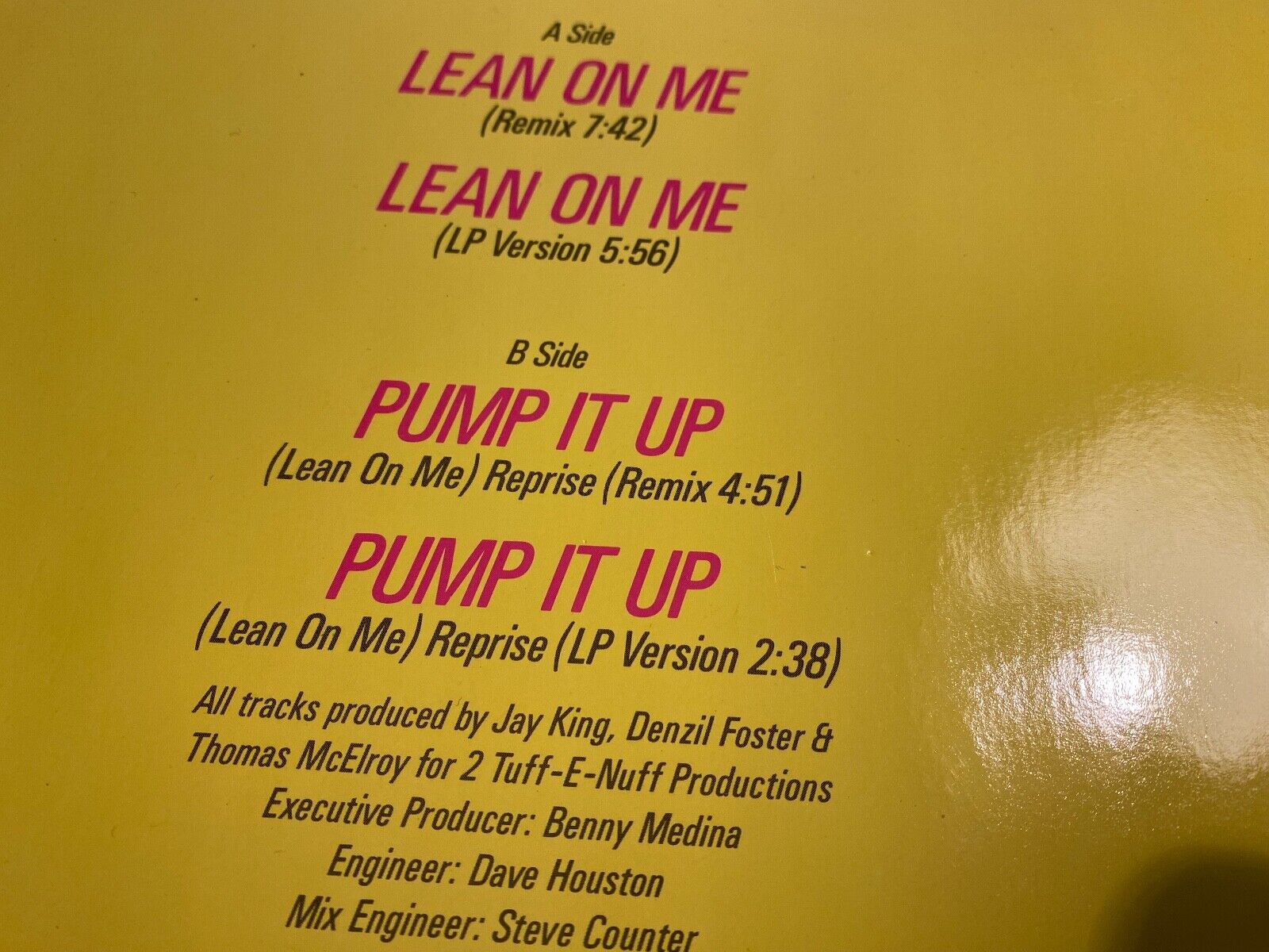 CLUB NOUVEAU "LEAN ON ME" (REMIX) "PUMP IT UP" (REMIX)  1986 WARNER BROS RECORDS