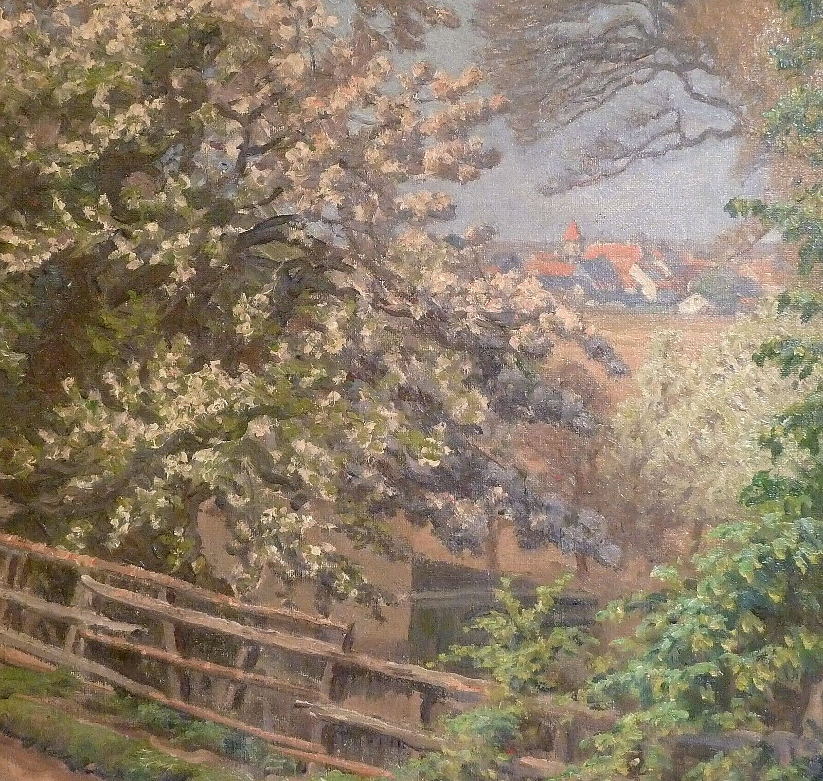 EMILIE MUNDT AND MARIE LUPLAU! SCENE WITH BLOSSOM CHERRY TREE WITH CITY VIEW