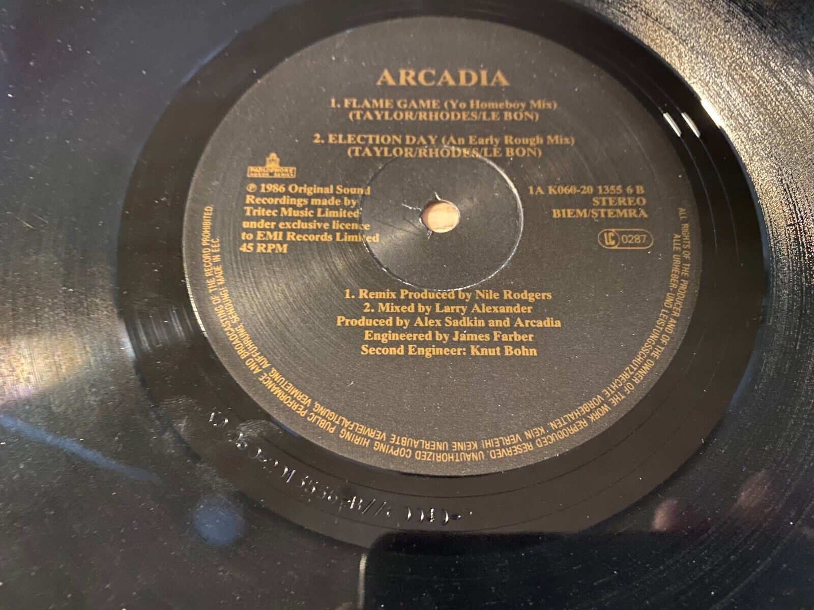 ARCADIA "THE FLAME" EXTENDED MIX 1986 PARLOPHONE RECORDS DUTCH PRESSING RARE SEE