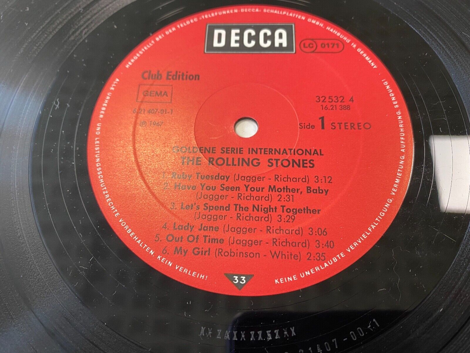 THE ROLLING STONES "GOLDENE SERIE " DECCA RECORDS 12" 1967/1981 CLUB EDITION LP*