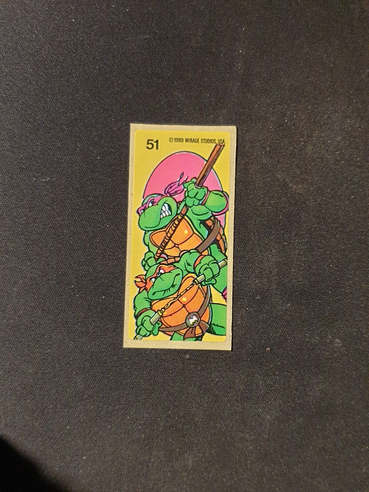 1989 TEENAGE MUTANT NINJA TURTLES Mirage Studios BUBBLE GUM Sticker No 51