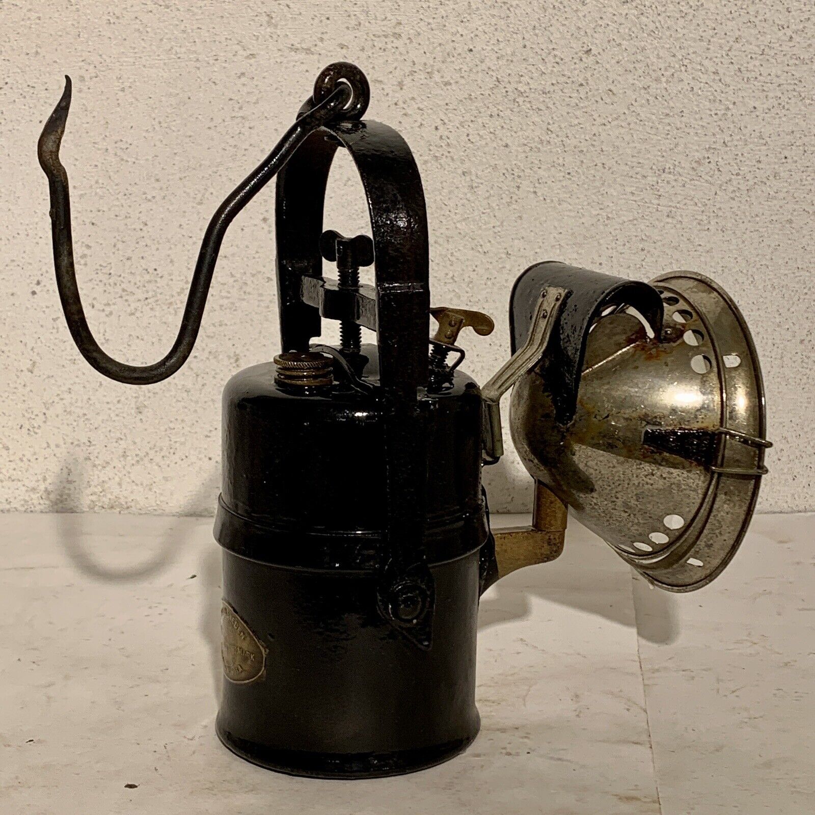 Antique Lux Acetylene Mine Lamp no 905A Sweden Start 1900s