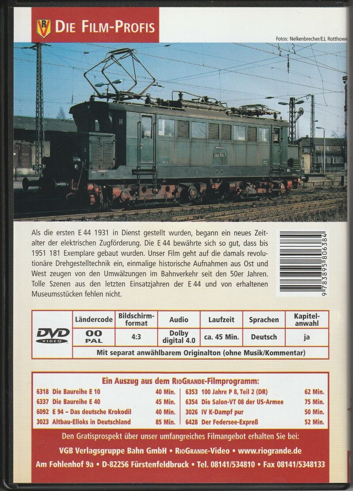 The Stars of Rail 34: The Series E 44 | Ellok Railway DVD