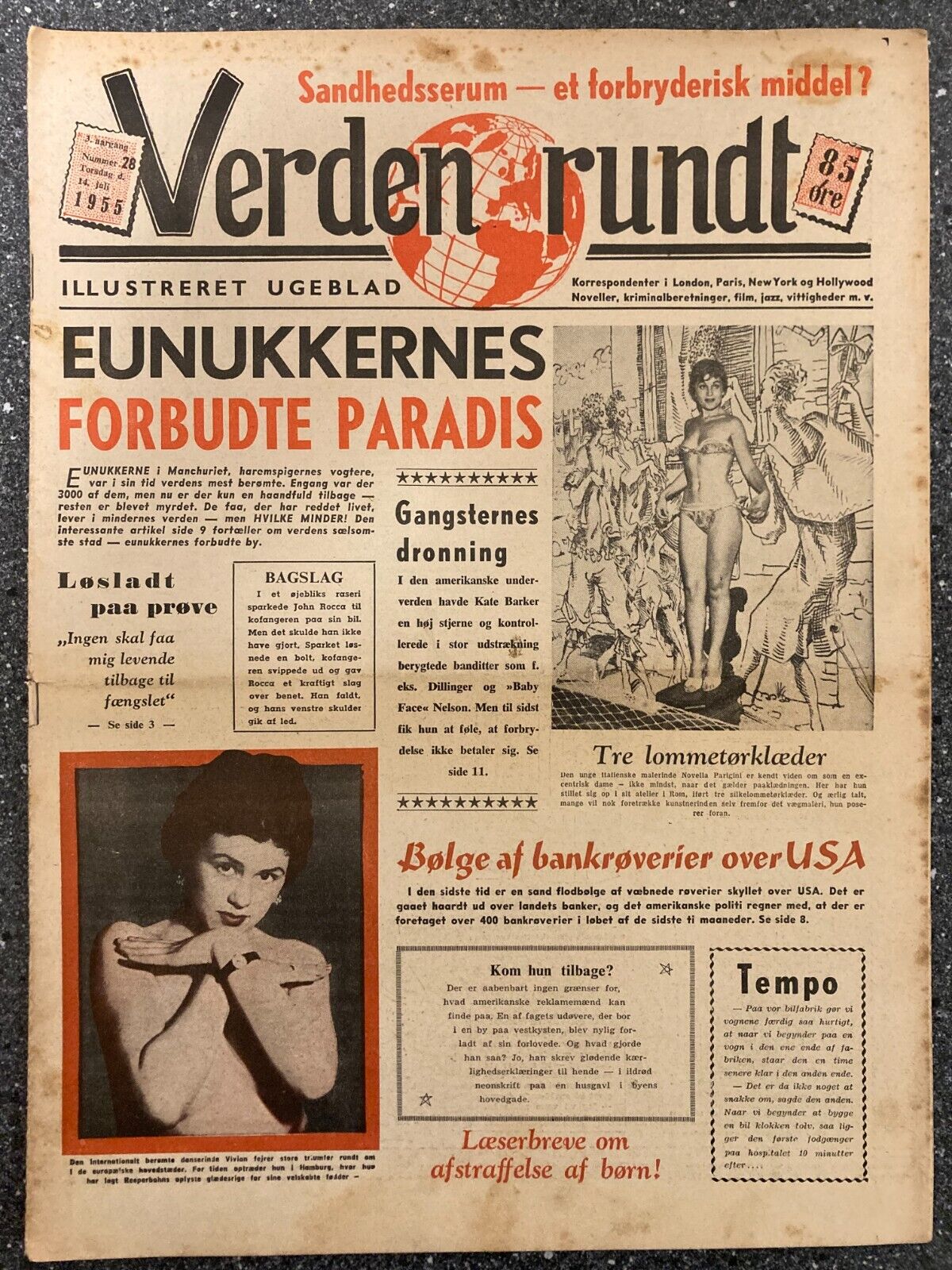 Vivian Dancer Hamburg Novella Parigini Danish Magazine 1955 "Verden Rundt"